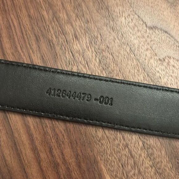 Ralph Lauren Black Pebble Leather Belt with Silver Buckle - XL main image 7